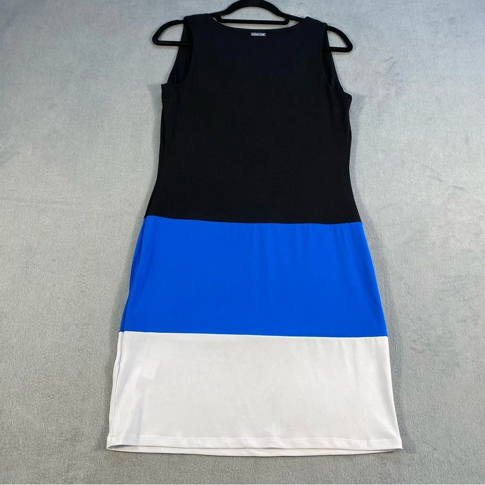 Michael Kors women’s black, Blue, & White Sleeveless stretch Colorblock Dress, S